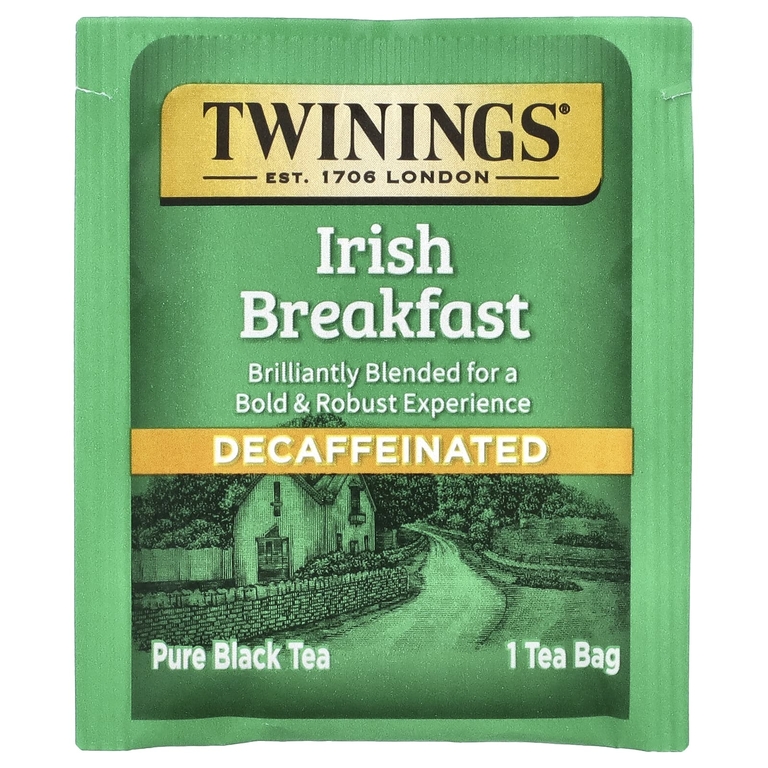 Twinings, Чистый черный чай, ирландский завтрак, без кофеина, 20 чайных пакетиков, 40 г (1,41 унции)