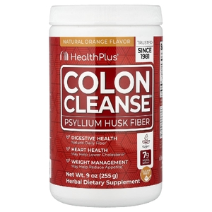 Health Plus, Клетчатка из шелухи семян подорожника, со вкусом натурального апельсина, 255 г (9 унций)