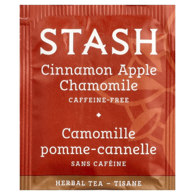 Stash Tea, травяной чай, корица, яблоко и ромашка, без кофеина, 20 чайных пакетиков, 40 г (1,4 унции)
