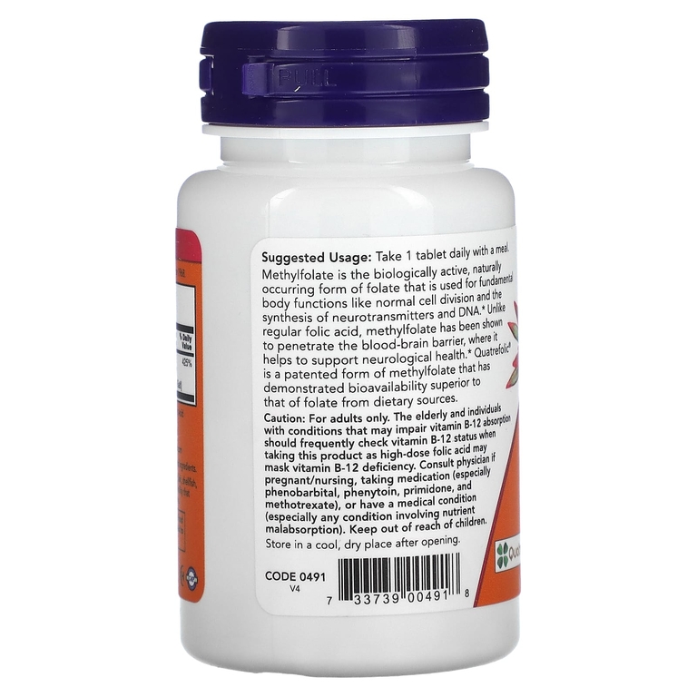 NOW Foods, метилфолат, 1000 мкг, 90 таблеток