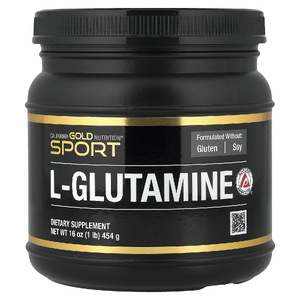 California Gold Nutrition, Спорт, L-глютамин в порошке, без глютена, 454 г (1 фунт)