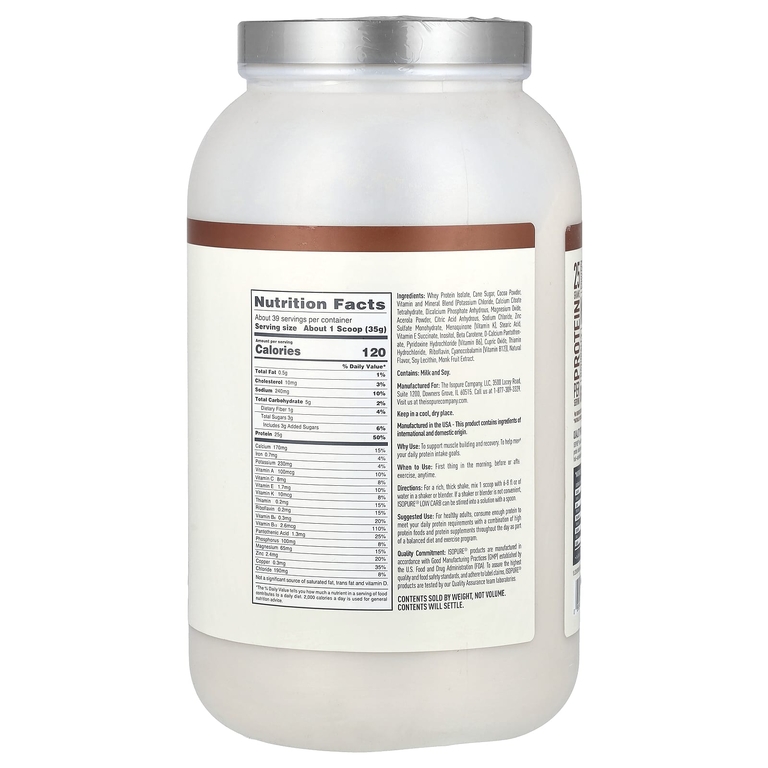 Isopure, Изолят сывороточного белка со вкусом натурального шоколада, 3 фунта (1361 г) (Товар снят с продажи) 