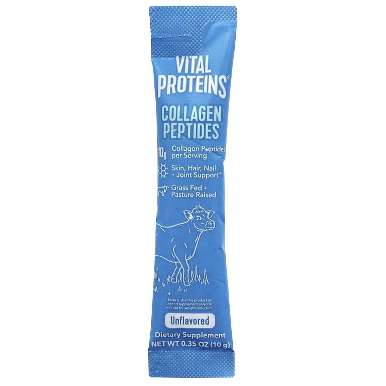 Vital Proteins, пептиды коллагена, без вкуса, 20 пакетиков, весом 10 г (0,35 унции) каждый