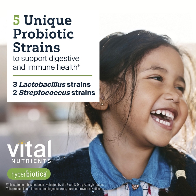 Vital Nutrients, пробиотик для детей, клубника и ваниль, 45 веганских жевательных таблеток