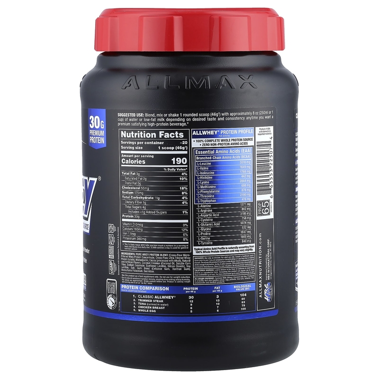 ALLMAX, сывороточный протеин, со вкусом шоколада, 907 г (2 фунта)