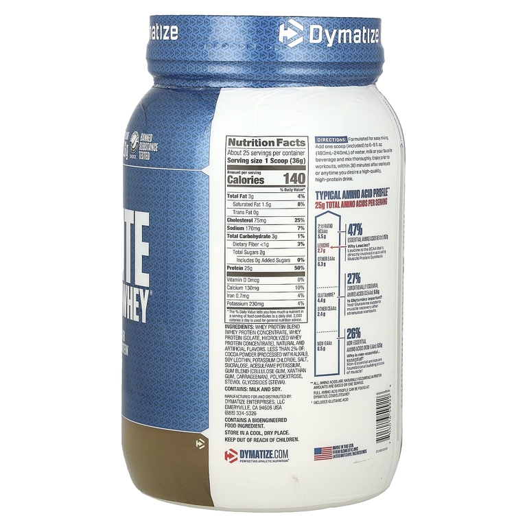 Dymatize, порошок из сывороточного протеина, печенье и сливки, 907 г (2 фунта)