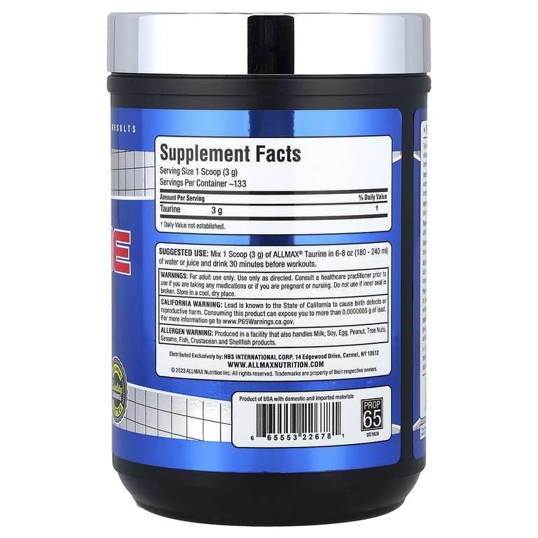 ALLMAX, таурин, 400 г (14,11 унции)