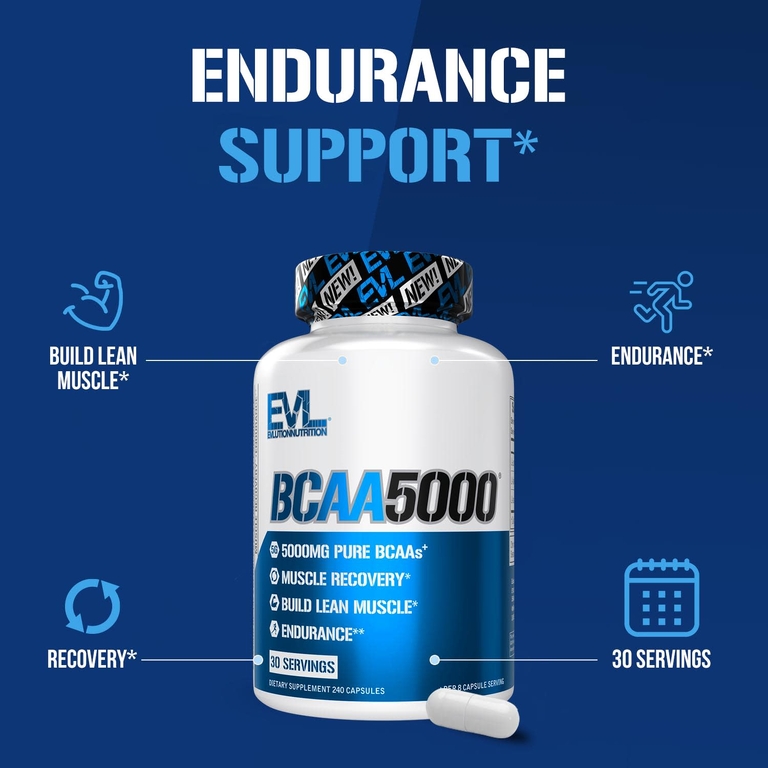 EVLution Nutrition, аминокислоты с разветвленной цепью, 240 капсул