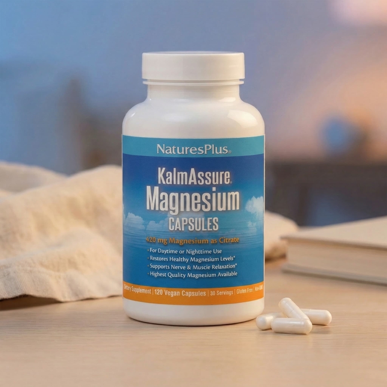 NaturesPlus, магний, 120 веганских капсул (105 мг в 1 капсуле)