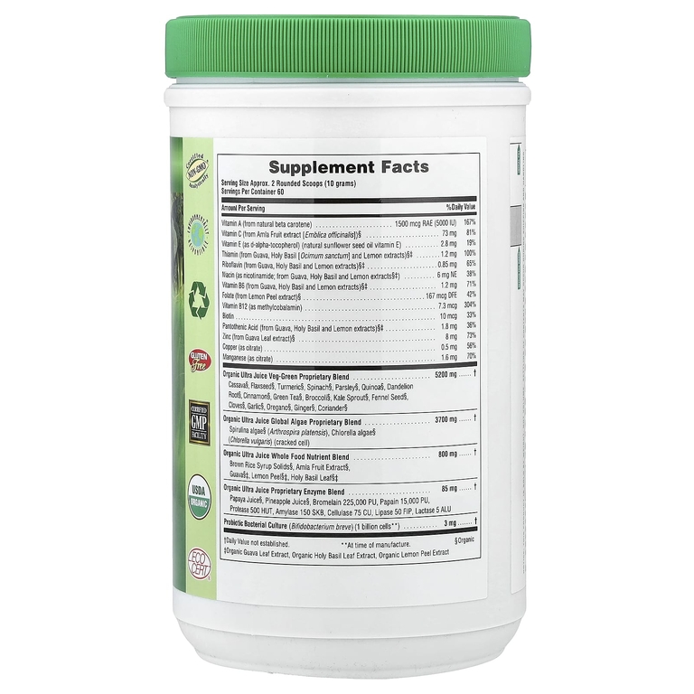 NaturesPlus, 20 зелёных продуктов и питательных веществ в порошке, 600 г (1,32 фунта)