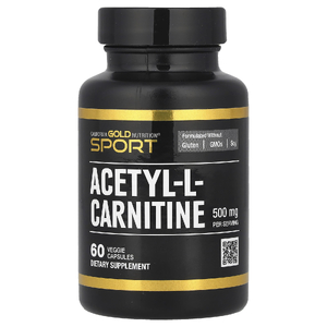 California Gold Nutrition, ацетил-L-карнитин, 500 мг, 60 растительных капсул