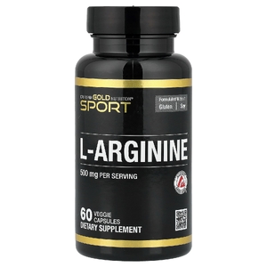 California Gold Nutrition, L-аргинин, 500 мг, 60 растительных капсул