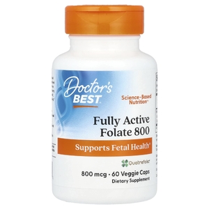 Doctor's Best, фолат, 800 мкг, 60 растительных капсул