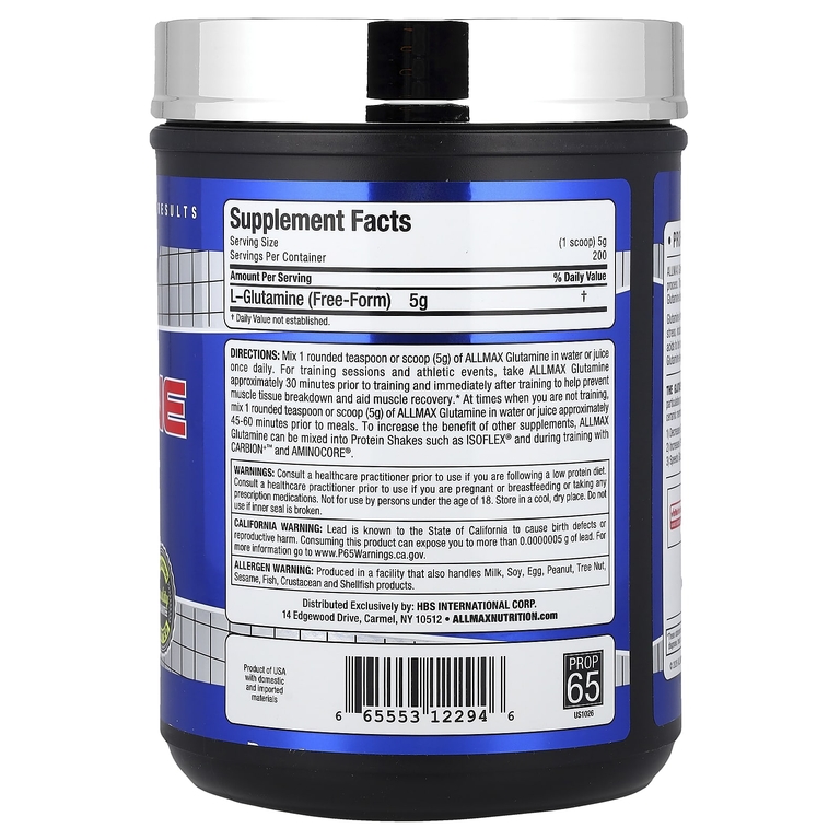 ALLMAX, глутамин, 1000 г (2,2 фунта)