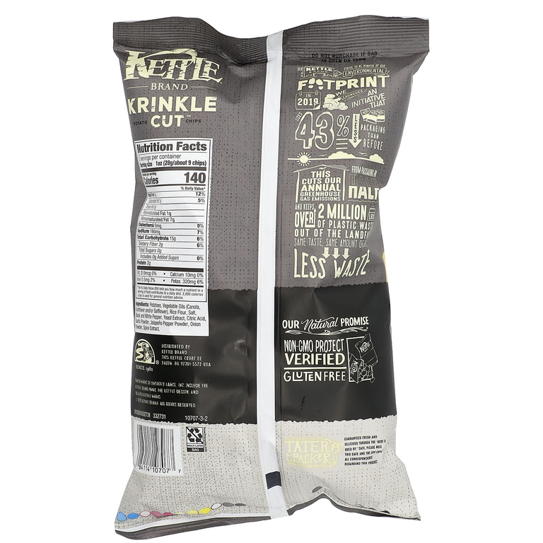 Kettle Foods, нарезанные картофельными чипсами, соль и свежемолотый перец, 141 г (5 унций)