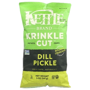 Kettle Foods, Krinkle Cut™, картофельные чипсы, с маринованным укропом, 141 г (5 унций)