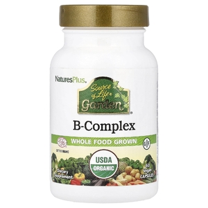 NaturesPlus, комплекс витаминов группы B, 60 растительных капсул
