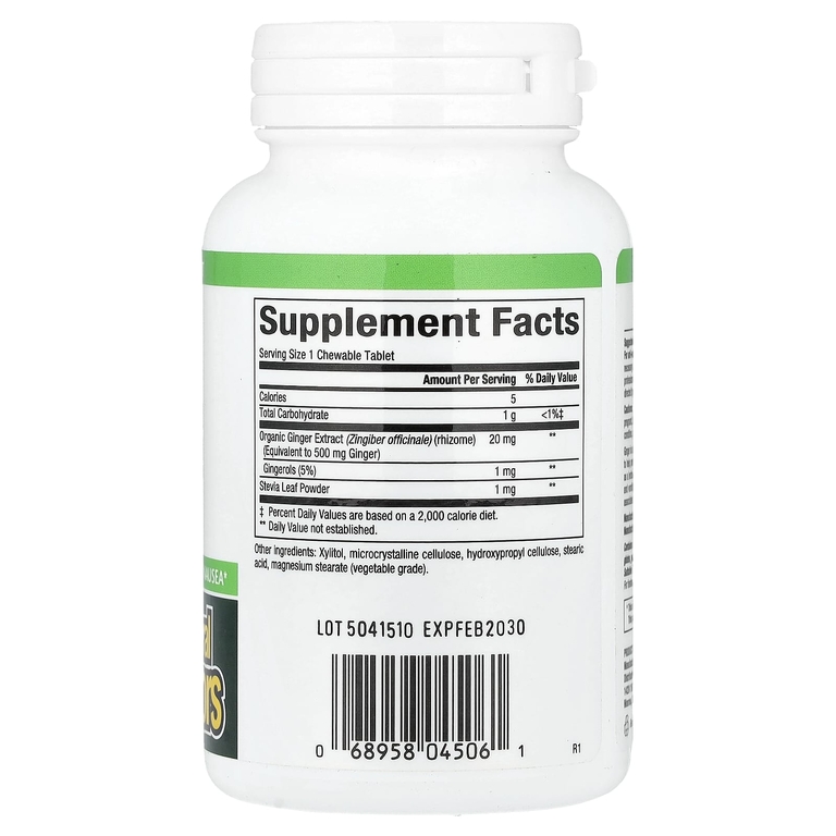 Natural Factors, имбирь жевательный, 90 жевательных таблеток