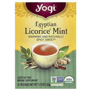 Yogi Tea, чай с солодкой и мятой, без кофеина, 16 чайных пакетиков, 32 г (1,12 унции)