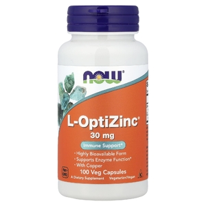 NOW Foods, комплекс цинка с метионином L-OptiZinc® и медью, 100 вегетарианских капсул
