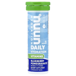 Nuun, смесь электролитов и мультивитаминов, голубика и гранат, 12 таблеток