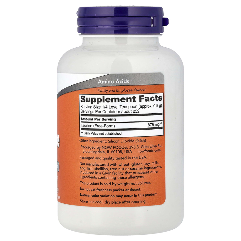 NOW Foods, Таурин, чистый порошок, 227 г (8 унций)