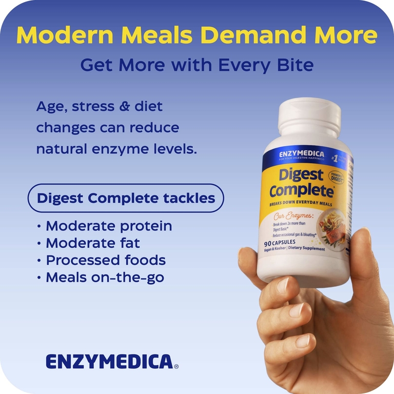 Enzymedica, комплекс пищеварительных ферментов, 90 капсул