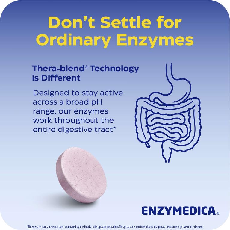 Enzymedica, жевательные пищеварительные ферменты для детей, со вкусом фруктового пунша, 60 жевательных таблеток