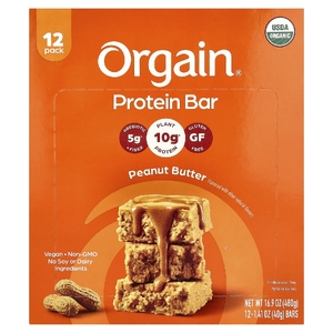 Orgain, Протеиновый батончик, арахисовая паста, 12 батончиков, 40 г (1,41 унции) каждый