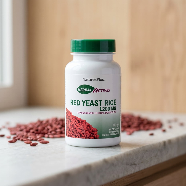 NaturesPlus, красный ферментированный рис, 60 капсул (600 мг в 1 капсуле)