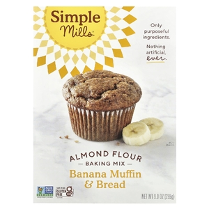 Simple Mills, смесь для выпечки из миндальной муки, банановые кексы и хлеб, 255 г (9 унций)