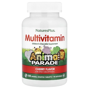 NaturesPlus, жевательные мультивитамины для детей, со вкусом вишни, 180 таблеток в форме животных
