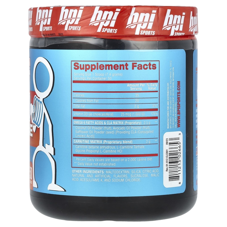 BPI Sports, CLA + карнитин, фруктовый пунш, 370 г (13,05 унции) (Товар снят с продажи) 