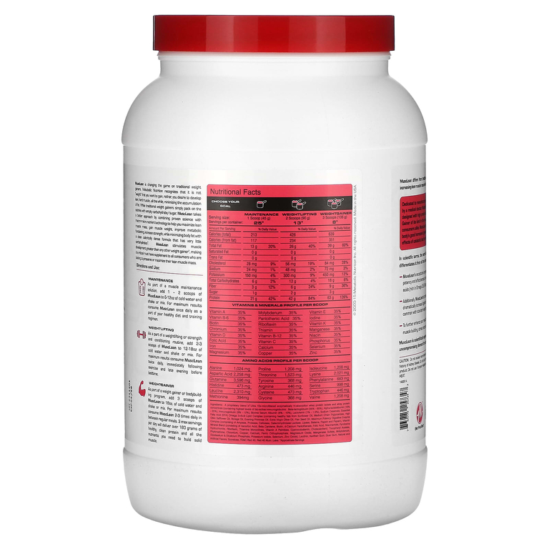 Metabolic Nutrition, MuscLean, средство для набора мышечной массы, клубничный молочный коктейль, 2,5 фунта (Товар снят с продажи) 