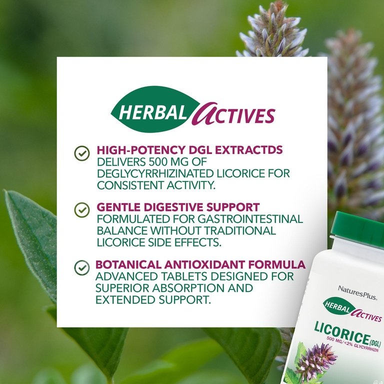 NaturesPlus, солодка, 500 мг, 60 капсул
