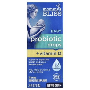 Mommy's Bliss, пробиотические капли для малышей с витамином D, с рождения, 10 мл (0,34 жидк. унции)