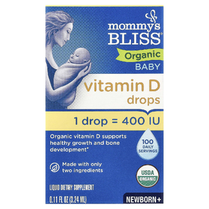 Mommy's Bliss, органический витамин D для малышей, капли для новорождённых, 3,24 мл (0,11 жидк. унции)