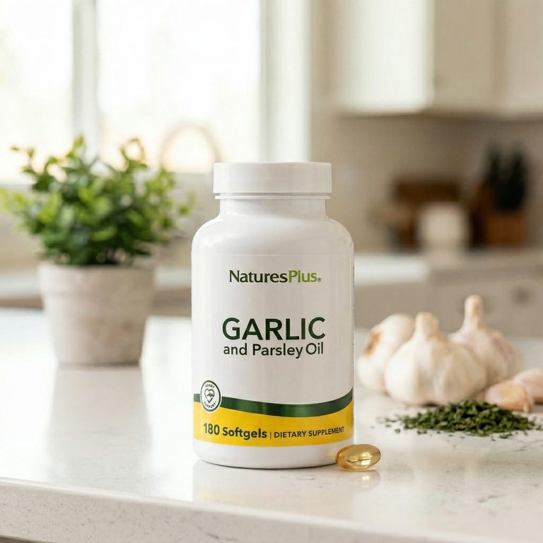 NaturesPlus, масло чеснока и петрушки, 180 капсул