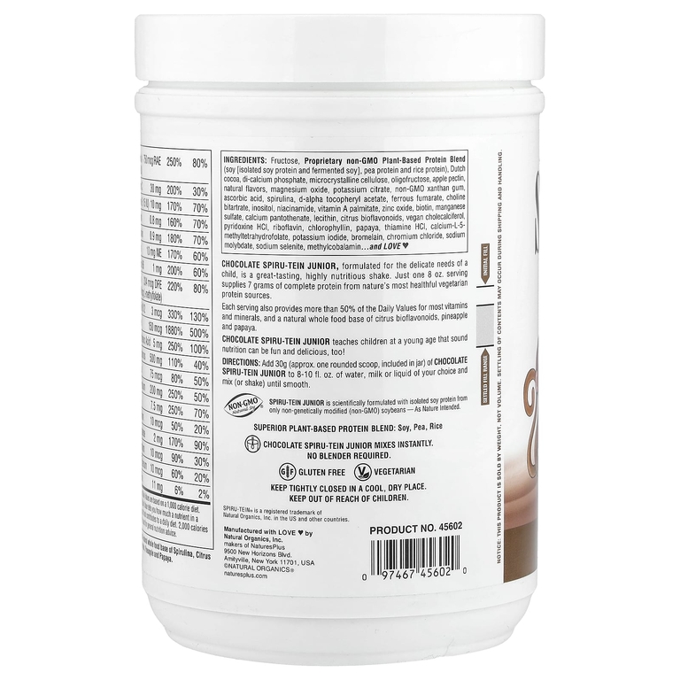 NaturesPlus, витаминно-минеральная смесь для коктейля для детей, со вкусом шоколада, 450 г (1 фунт)