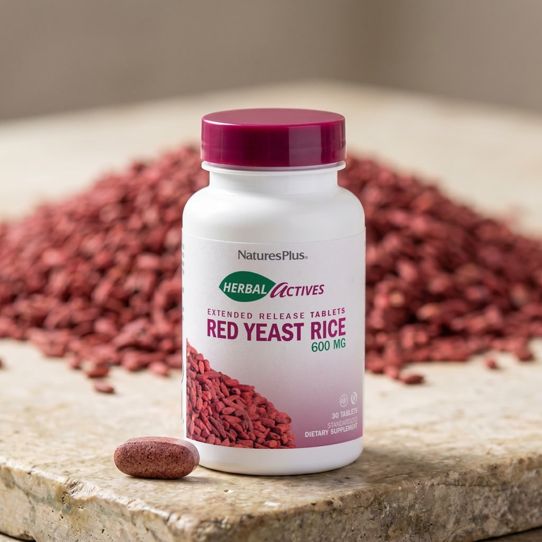 NaturesPlus, красный ферментированный рис, 600 мг, 30 вегетарианских таблеток