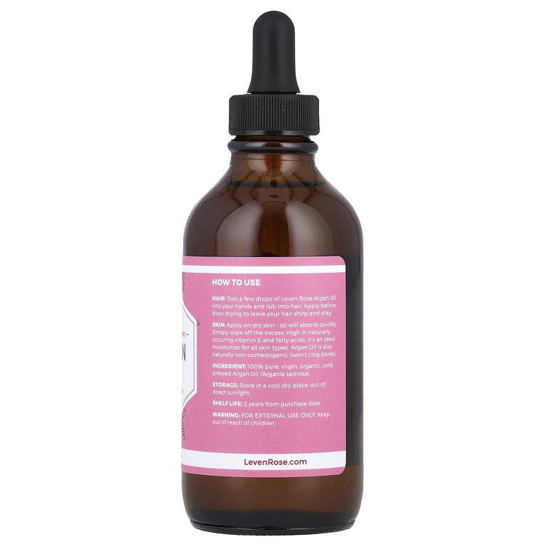 Leven Rose, 100% чистое органическое аргановое масло, 118 мл