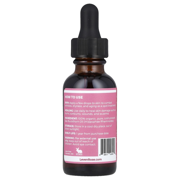 Leven Rose, 100% чистое и органическое, масло семян облепихи, 30 мл (1 жидк. унц.)