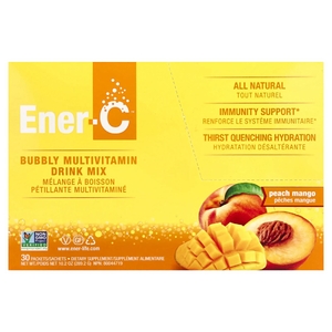 Ener-C, Bubbly, мультивитаминная смесь для напитков, персик и манго, 30 пакетиков по 9,64 г (0,3 унции)