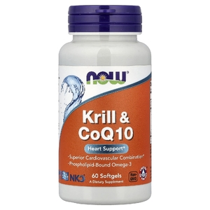 NOW Foods, масло криля с коэнзимом Q10, 60 капсул