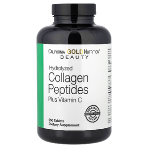 California Gold Nutrition, пептиды гидролизованного коллагена I и III типов с витамином C, 250 таблеток