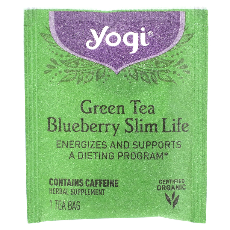 Yogi Tea, зеленый чай с черникой, 16 чайных пакетиков, 32 г (1,12 унции)