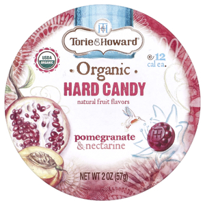 Torie & Howard, Органические леденцы, гранат и нектарин, 57 г (2 унции)
