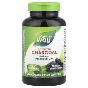 Nature's Way, активированный уголь, 360 капсул (280 мг в 1 капсуле)