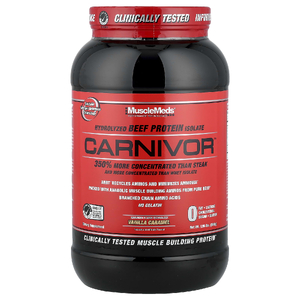MuscleMeds, гидролизованный изолят говяжьего протеина, со вкусом ванильной карамели, 888 г (1,95 фунта)