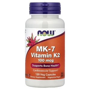NOW Foods, витамин K2 в форме MK-7, 100 мкг, 120 вегетарианских капсул